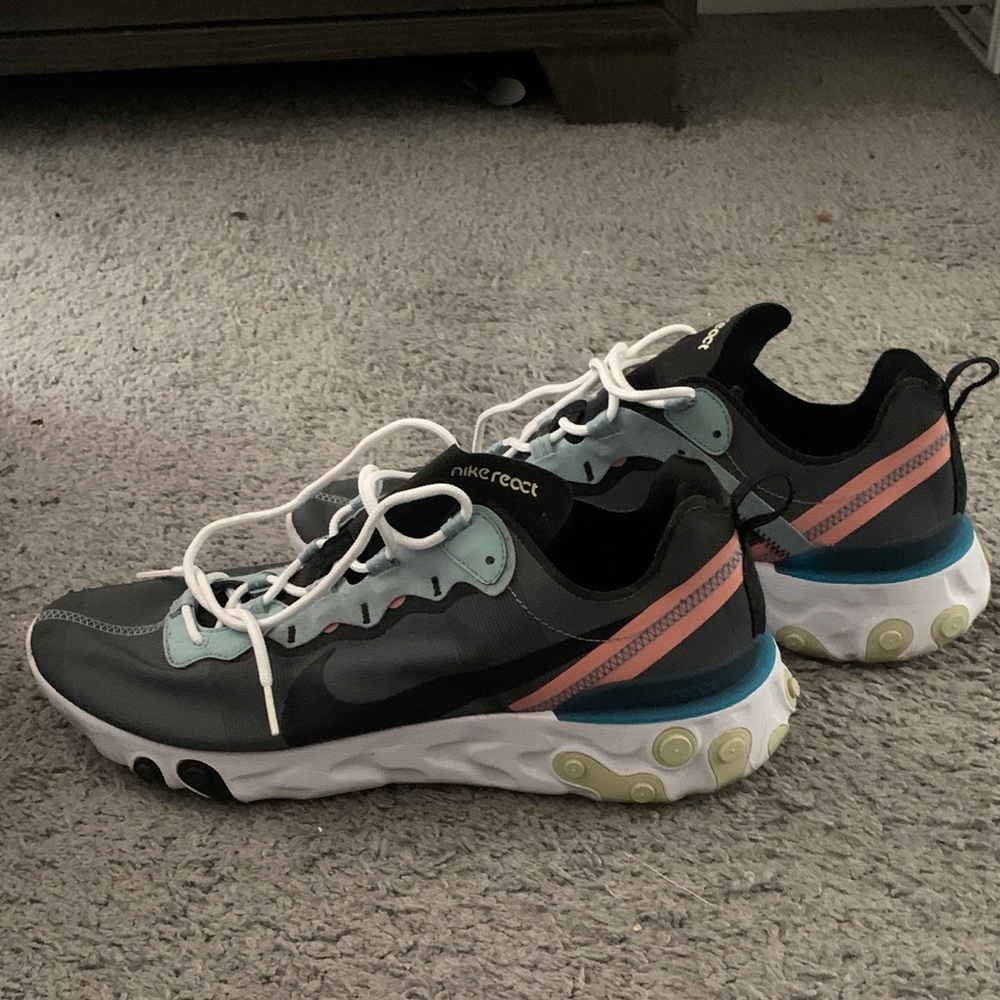Nike React Element with Gray, Black, and Pink Accents